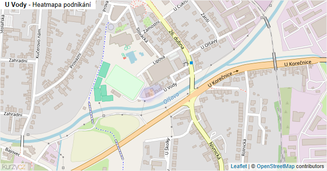 U Vody - mapa podnikání
