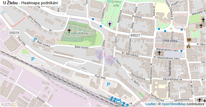 U Žlebu - mapa podnikání