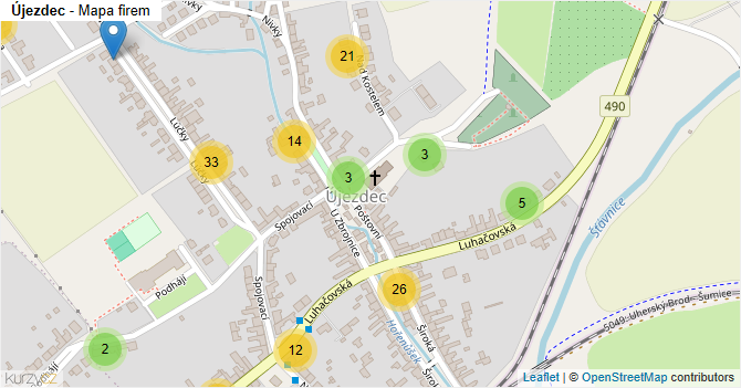 Újezdec - mapa firem