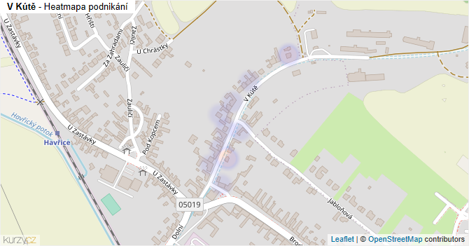 V Kútě - mapa podnikání