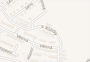 V. Růžičky v obci Uherský Brod - mapa ulice
