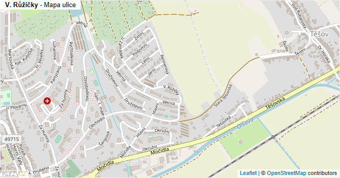 V. Růžičky - mapa ulice