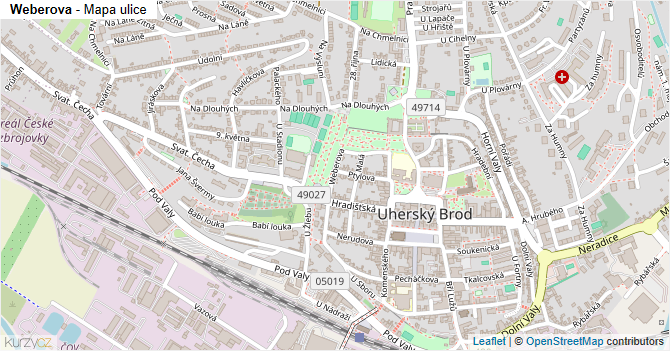 Weberova - mapa ulice