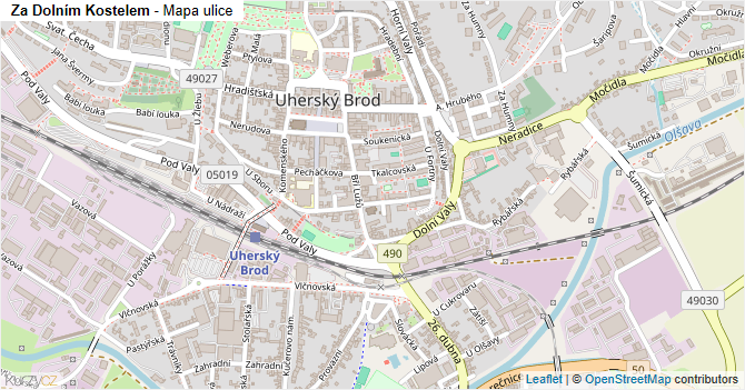 Za Dolním Kostelem - mapa ulice