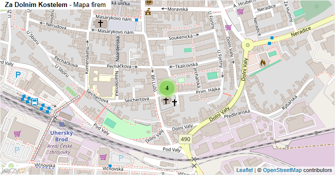 Za Dolním Kostelem - mapa firem