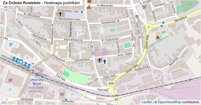 Za Dolním Kostelem - mapa podnikání