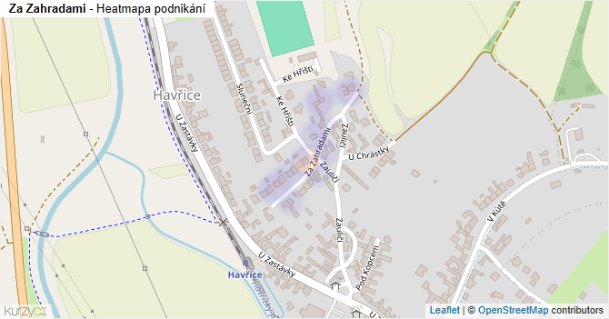 Za Zahradami - mapa podnikání