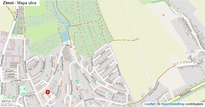 Zimní - mapa ulice