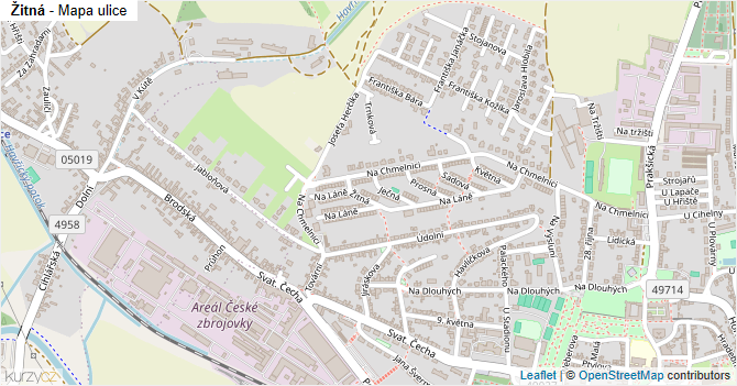 Žitná - mapa ulice