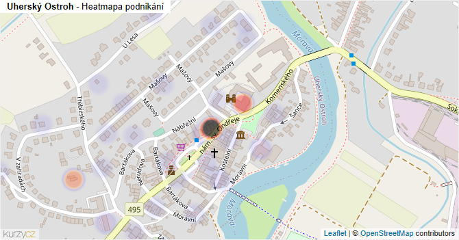 Uherský Ostroh - mapa podnikání