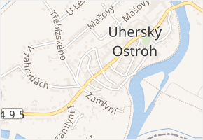Bartákova v obci Uherský Ostroh - mapa ulice
