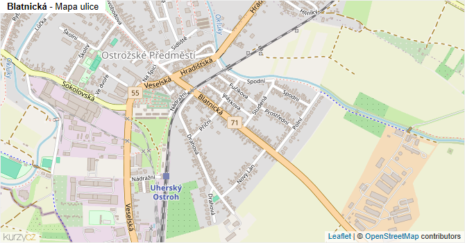 Blatnická - mapa ulice
