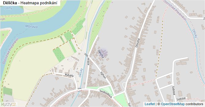 Dělička - mapa podnikání