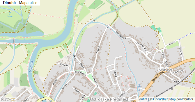 Dlouhá - mapa ulice