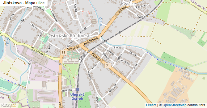 Jiráskova - mapa ulice