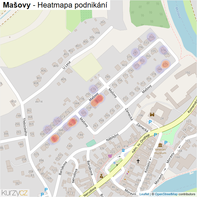 Mapa Mašovy - Firmy v ulici.