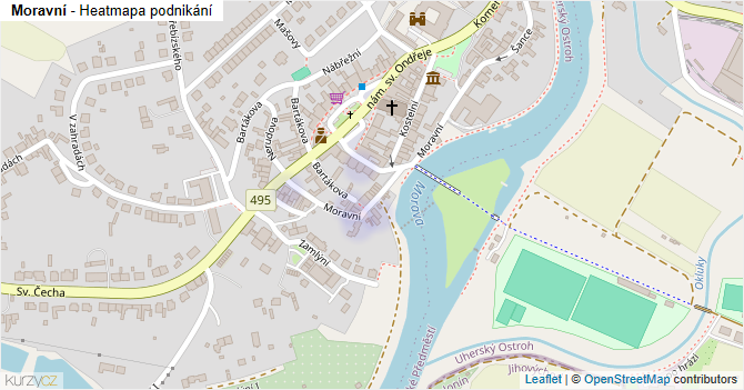 Moravní - mapa podnikání