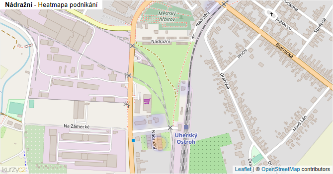 Nádražní - mapa podnikání