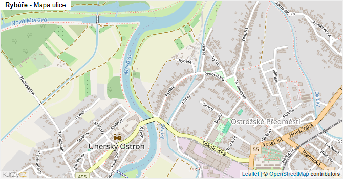 Rybáře - mapa ulice