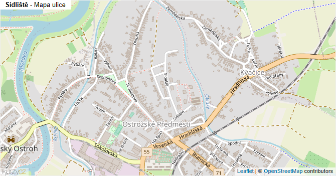 Sídliště - mapa ulice