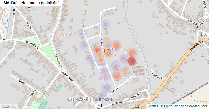 Sídliště - mapa podnikání