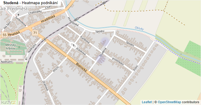 Studená - mapa podnikání