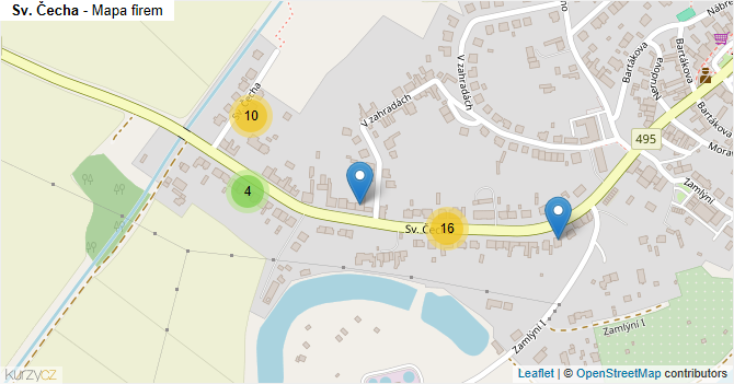 Sv. Čecha - mapa firem