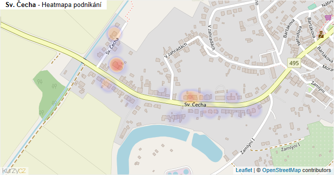Sv. Čecha - mapa podnikání