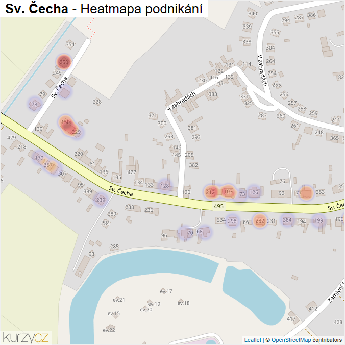 Mapa Sv. Čecha - Firmy v ulici.