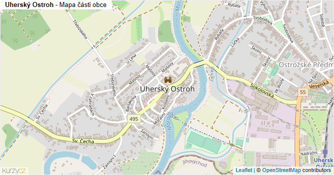 Uherský Ostroh - mapa části obce