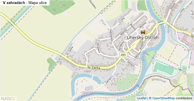 V zahradách - mapa ulice