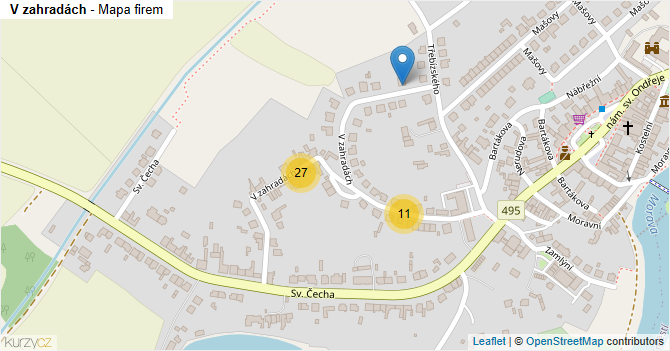 V zahradách - mapa firem