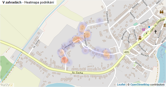 V zahradách - mapa podnikání