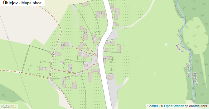 Úhlejov - mapa obce