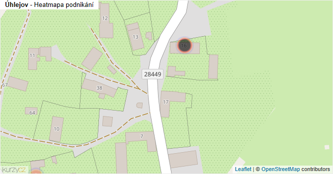 Úhlejov - mapa podnikání