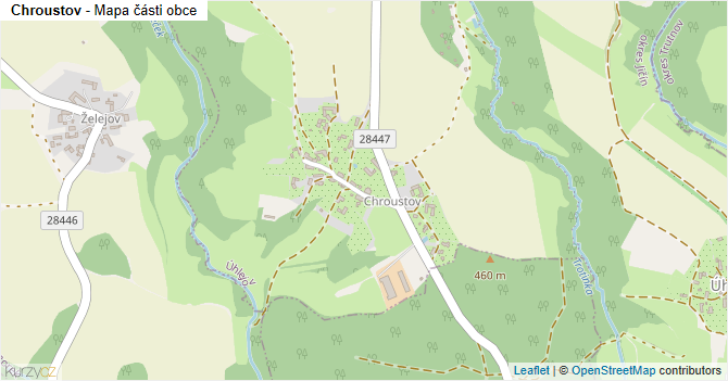 Chroustov - mapa části obce