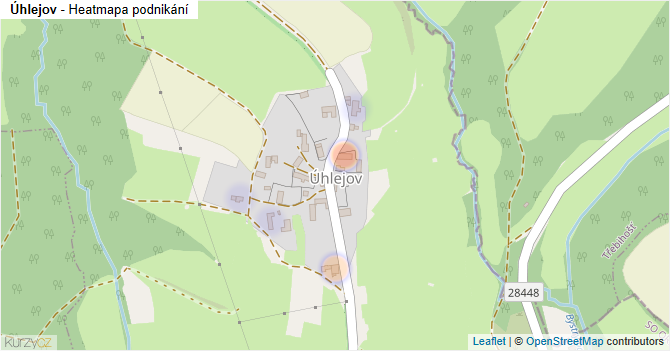 Úhlejov - mapa podnikání