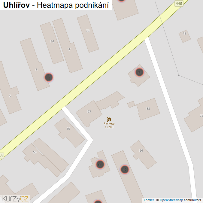 Mapa Uhlířov - Firmy v obci.