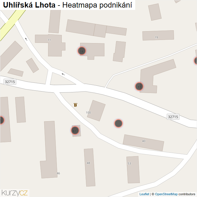Mapa Uhlířská Lhota - Firmy v obci.