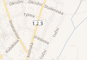 B. Němcové v obci Uhlířské Janovice - mapa ulice