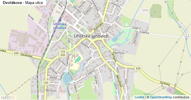 Dvořákova - mapa ulice