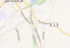 Fügnerova v obci Uhlířské Janovice - mapa ulice