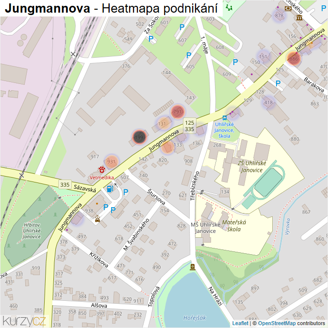 Mapa Jungmannova - Firmy v ulici.