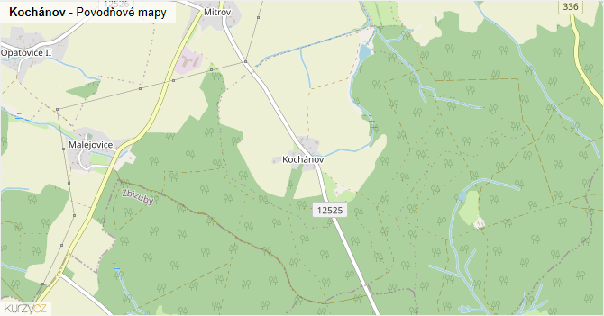 Kochánov - záplavové mapy stoleté vody