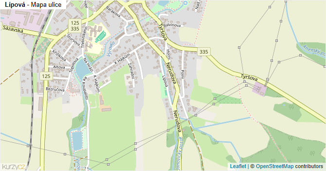 Lípová - mapa ulice