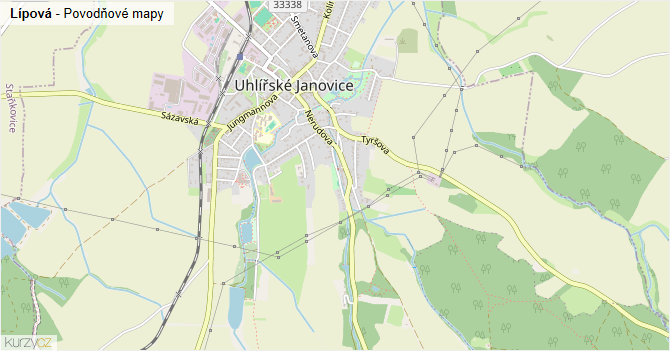 Lípová - záplavové mapy stoleté vody