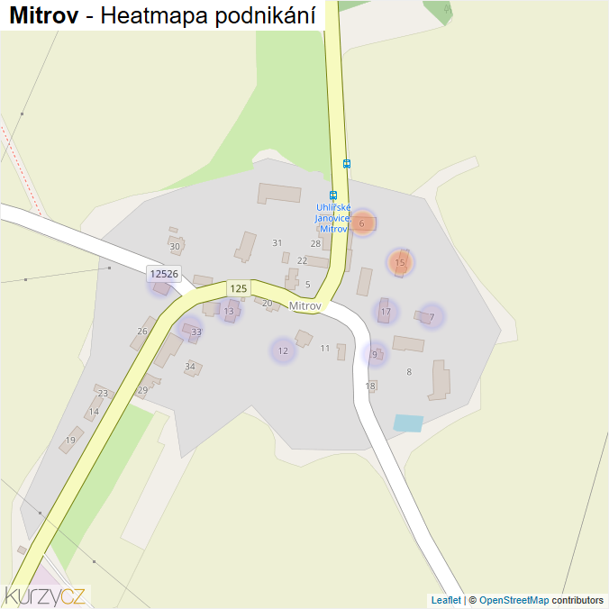 Mapa Mitrov - Firmy v části obce.
