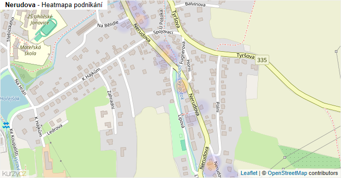 Nerudova - mapa podnikání