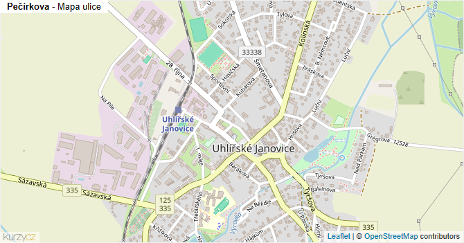 Pečírkova - mapa ulice