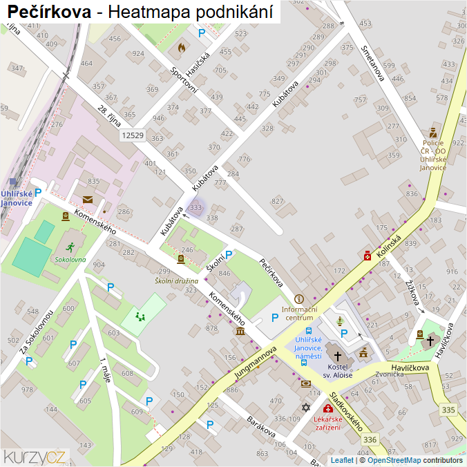 Mapa Pečírkova - Firmy v ulici.